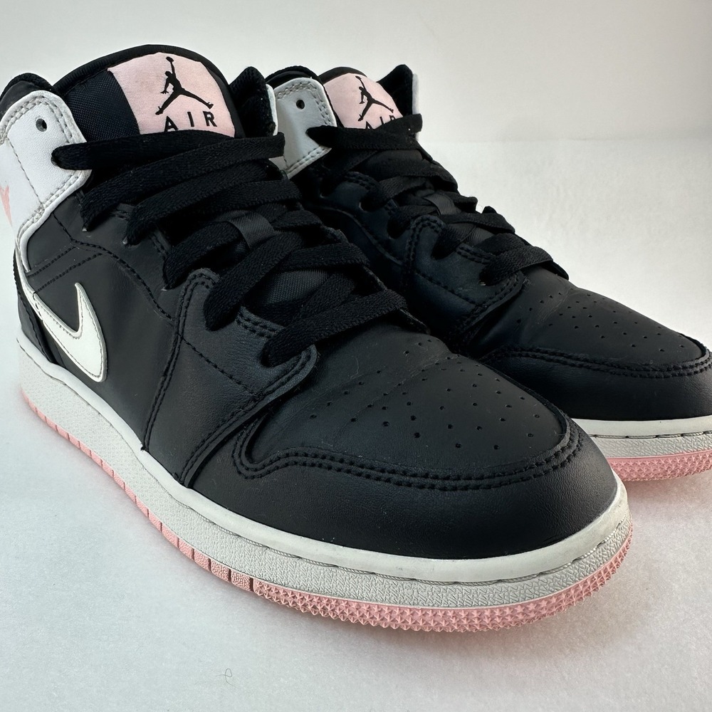 Air Jordan 1 Mid GS 5Y Black White Arctic Punch Pink 555112-061 Sneakers - Picture 5 of 16